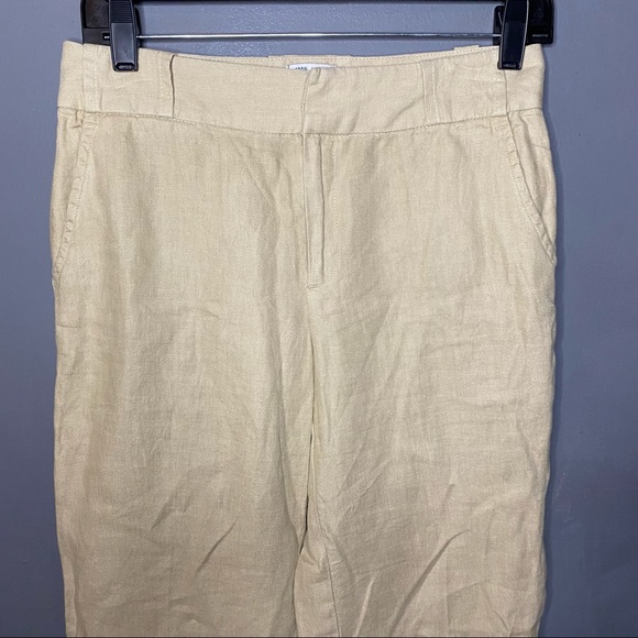 OLD NAVY 100% Linen Just Below Waist Khaki Pants - Picture 2 of 7